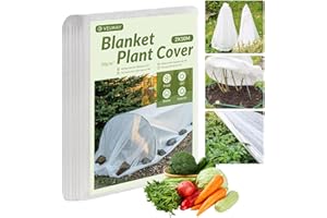 Velway 2x10m Protección contra Heladas para Plantas - Tela Anticongelante de 30gsm para Jardín de Invierno Protección para Vegetales Flores Cubierta de Tela no Tejida contra Aves e Insectos