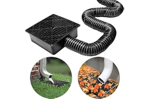 TOMALITHIC Kit D'extension de Tuyau de Descente de Gouttière,Tuyau D'Évacuation D'Évier Pliable avec Tuyau Extensible,avec Une Bonne Élasticité,pour Sol en Ciment et Pelouse