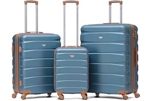 Flight Knight Set of 3 Lightweight 4 Wheel ABS Hard Case Suitcases Cabin & Hold Luggage Options Approved for Over 100 Airlines Including easyJet, British Airways, Ryanair, Jet2 & Many More