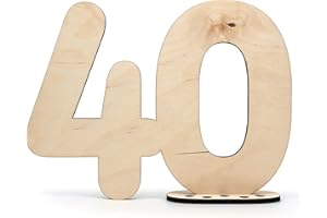 HAGEFOL Libro degli ospiti in legno con numero 40 – da scrivere come regalo con supporto e portacandele di compleanno – per 40 compleanni, 40 anni di anniversario o matrimonio