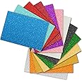 Qatalitic Self Adhesive Easy to Peel Off Glitter EVA Foam Sheets, A4 Size, Pack of 10 (Assorted Color)