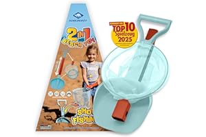 Schildkröt Zestaw zabawek plażowych 2 w 1, innowacyjna zabawka plażowa z szufelką i podbierakiem, podwójna zabawa i wiele możliwości zabawy dla dzieci