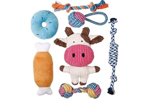 Toozey Hundespielzeug Kleine Hunde - 7 Stück Welpenspielzeug - Langlebiges Kauspielzeug und Quietschspielzeug Intelligenz - Naturbaumwolle und Ungiftig