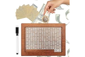 FYZSJWL Hucha de Madera,Hucha con Contador,Hucha Reutilizable con bolígrafo,Hucha con Objetivo de Ahorro y números para marcar,para Ayudar a Los Niños a Desarrollar el Hábito de Ahorr. (A)