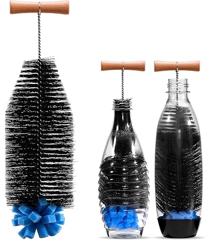 Flaschenbürste 35cm Für Sodastream - Reinigungsbürste Mit Harten Borsten Und Weichem Schwamm