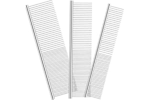 Yalbdopo Pet Grooming Comb, 3 Size Stainless Steel Row Teeth Brush Hair Cleaning/Shedding/Massaging Metal Pet Comb Tool for Large, Medium & Small Dogs & Cats with Tangled Short/Long Hair