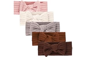 DRESHOW 5 Pièces Bébé Bandeaux Bébé Fille Bandeau Cheveux Bande de Cheveux Arc Bande de Cheveux Bandeaux Accessoires Bébé Fille Enfant Turban Bandeau