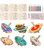 Kit De Toupies à Construire Et Peindre – 12 Animaux – Bois – Dès 4 Ans – Cadeau DIY
