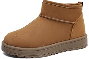 FUPPIA Girls Boots Warm Lightweight Winter Thick Sole Ankle Snow Boots Comfortable Shoes for Little Big Kids