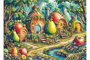 MOJIGE Puzzles 1000 Pieces for Adults jigsaw puzzles for adults 1000 Piece Puzzle Challenging Game for The Whole for Women, Gifts for Men, Theme:Fruit Village