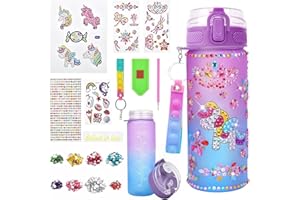 JoyJoyful Regalo Bambina 5 6 7 8 9 10 Anni, 600ml Unicorno Borraccia Giochi Bambina 4-10 Anni Femmina, Pittura Diamantata Kit Lavoretti Creativi per Bambini, Regalo Compleanno Ragazza 11 12 Anni