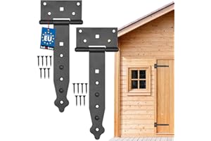 KOTARBAU® Cerniera per Cancello T 200 mm (7,87 in) 2pz rivestite in polvere serratura cancelletto chiusura porta portile persiane perno cardine