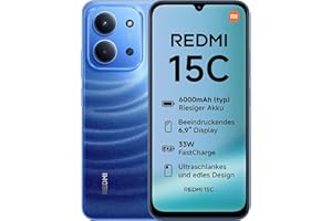Xiaomi Redmi 15C Smartphone from 8 + 256 GB, Blue, Screen of 6.9 Inch 120 Hz, MediaTek Helio G81-Ultr, Camera from 50MP, Charger Included | 18 Month Local warranty