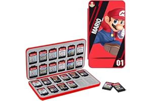 Konphat Étui pour Jeux Switch, Boîte de Rangement pour Cartouches de Jeux Nintendo Switch,Boîtier Housse de Protection Portable avec 24 Support des NS Jeux Cartes Organisateur Conteneur