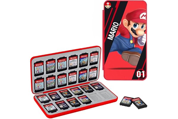 Konphat Étui pour Jeux Switch, Boîte de Rangement pour Cartouches de Jeux Nintendo Switch 2,Boîtier Housse de Protection Portable avec 24 Support des NS Jeux Cartes Organisateur Conteneur