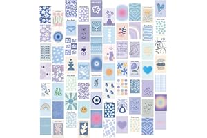 WZERHO Preppy Room Decor 70 Pcs Free 3 Stickers,Preppy Stuff For Girls Bedroom Decor Aesthetic Things Pink Wall Collage 4x6 Inch/10x15cm Indie Cottagecore Boys Teenage Decorations