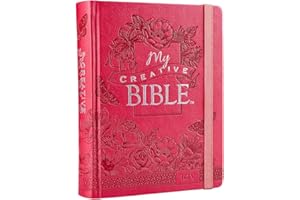 KJV Holy Bible, My Creative Bible, Faux Leather Hardcover - Ribbon Marker, King James Version, Pink Floral W/Elastic Closure