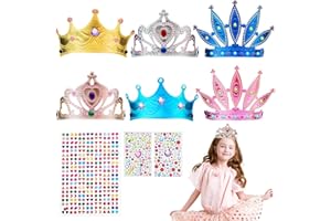 JETOP Kids Crown Making Kit - 6 Crowns + Hundreds of Self-Stick Gems, Decorate for Kids Parties and Birthdays