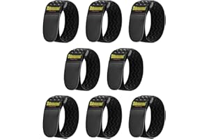 ‎TRILANCER Trilancer Elastyczne paski zaciskowe z antypoślizgowymi paskami, wielofunkcyjne paski na haczyki i pętelki, rozciągliwe do przedłużaczy, kabli, lin, węży, roweru, kampera (30cm (8 Sztuk))