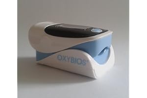 OXYBIOS Oxímetro de pulso, monitor de ritmo cardiaco con instrucciones en francés - tomado de azul la saturación de oxígeno (SPO2)