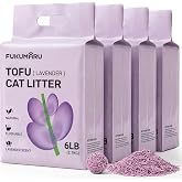 FUKUMARU Tofu Cat Litter 10.8 kg &ndash; Clumping Cat Litter, Odor Control with Lavender Scent, Dust Free and Easy to Clump, Dispos