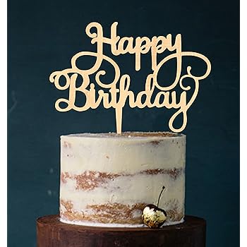 Set Di 3 Decorazioni Per Torta 'Happy Birthday' In Acrilico - Nero, Oro, Argento, Riutilizzabili - Foto 4