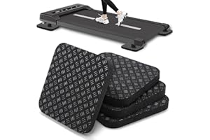 TOBWOLF 4PCS Anti-Slip Treadmill Mats, 10MM Thick High Density Walking Pad Mat, Anti Vibration Walking Pad Mats, Thick Rubber Mat for Stationery Bike, Rowing Machine, Home Gym Station
