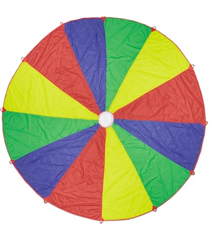 Relaxdays Jeu pour Enfants, Parachute avec 8 poignées, Design Arc-en