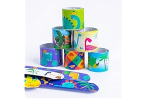 Toyseum 30 x Dinosaur Slap Bands for Dinosaur Party Bags Fillers, Ideal for Your Boys and Girls Themed Dinosaur Party Bags, Multi-Pack Snap Bands, Pack of 30 (10 Unique Designs)
