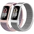 Runostrich Sport Loop Nylon Watch Straps - Compatible with Fitbit Charge 6/5, Adjustable Breathable Replacement Soft Nylon Loop Wristband for Women & Men