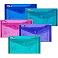 Snopake DL Polyfile Popper Wallet with Press Stud Closure – Electra Assorted [Pack of 5] Ref: 10035