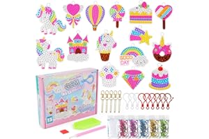 Victse DIY 5D Kits de Pintura de Diamantes para Niños, Stickers, Mosaicos Dibujo, Pegatinas para Niños (Unicornios)