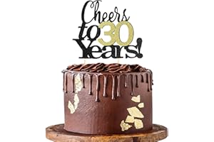 Sumerk Cheers to 30 Years Cake Toppers 30th Birthday Cake Topper Wedding Anniversary Party Decorations Supplies - 1 Pack