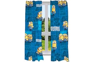 Franco Zestaw zasłon okiennych do pokoju dziecięcego, 208 x 160 cm, Minionki Despicable Me