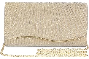BAICLES Borsa da sera frizione da donna, elegante borsa da sposa, borsa da matrimonio, borsa a catena da donna, borsa a tracolla piccola da ragazza per il tempo libero del partito (oro)