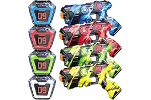 Laser Tag, Lasertag Set Spielzeug Pistole für Kinder und Erwachsene, 4er-Set Multifunktion Laser Tag Sets mit Sprühfunktion und LED-Bildschirm, Spaß Spielzeug Geschenk für Kinder 8-12+ Jungen Mädchen