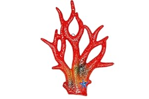 sicilia bedda - PESCI IN CERAMICA SICILIANA da Parete - Prodotti Artigianali realizzati a Mano (18x12, Corallo)