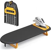 KINGRACK Folding Ironing Board, with Insulation Pad, Black | Foldable and compact, ideal for travel, dorms and small spaces