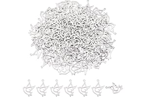 DICOSMETIC 120 Uds Colgantes de Pájaro de Acero Inoxidable Estilo Hueco para Hacer Joyas Colgante de Paloma para Collares Pulseras Pendientes Manualidades Suministros Agujero: 09 mm