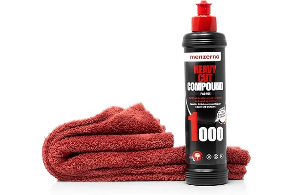 Detailmate Kit de polissage Heavy Cut Compound 1000 Élimine les rayures + 40x40 cm microfibre pour voiture