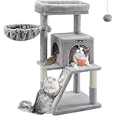 Feandrea Cat Tree, Tower for Large Cats, Dove Grey PCT51W | Dove Grey, CLAWFY Collection PCT51W