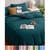Utopia Bedding Duvet Cover for 105 cm Bed, 200 x 200 cm, Teal | Duvet Cover 200 x 200 cm and 2 Pillowcases 50 x 75 cm, Microf