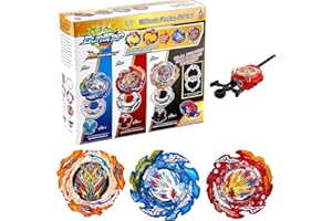 AYADOS 3er Kampfkreisel Set B-203 Ultimate Fusion King Helios Super Hyperion Diven Belfyre Belial + Launcher Kreisel für Burst Evolution Rise Surge Arena