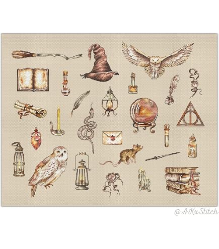 Kit Point De Croix Harry Potter 11x11" - Dimensions Magical Design 14 Count