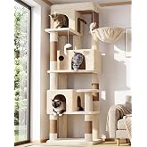 Globlazer F66 Tree Scratcher Beige Establ Corner 168 cm for Cats Adult | Corner Tree Scratcher with 3 Nests, Large Platform,