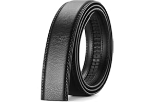 CHAOREN Cinturón de Cuero Para Hombre Sin Hebilla - Cinturón de Trinquete Para Hombre De 35 mm, Sin Agujeros
