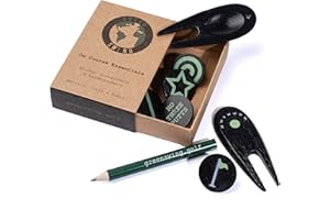 Green Swing Caja de accesorios de golf de bambú | Herramientas de divot de golf y marcadores de pelotas de golf | Accesorios de golf en el campo | Regalo de golf