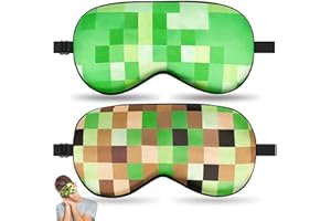 NganSuRong 2 Pcs Sleep Mask for Kids Boys,Silk Blackout Eye Mask for Sleeping with Adjustable Strap, Adult Children's Bedtime Blindfold for Side Sleepers, Travel & Home Use (2Pcs My World)
