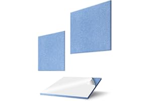 vilz Paneles de fieltro acústico (2 unidades, 100% fieltro reciclado, para aislamiento acústico, cuadrados, 550 x 550 x 12 mm), color azul cielo