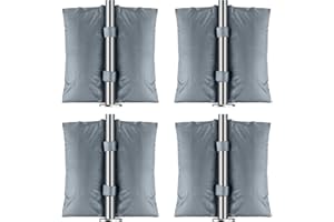 Vencier 4-Pack Weight Bags for Secure Outdoor Anchoring - Versatile Dual-Pocket Sandbags with Velcro for Canopies, Gazebos, and Patio Furniture (Grey)